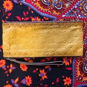Vintage HOBO golden harvest Leather double sided wristlet